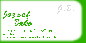 jozsef dako business card